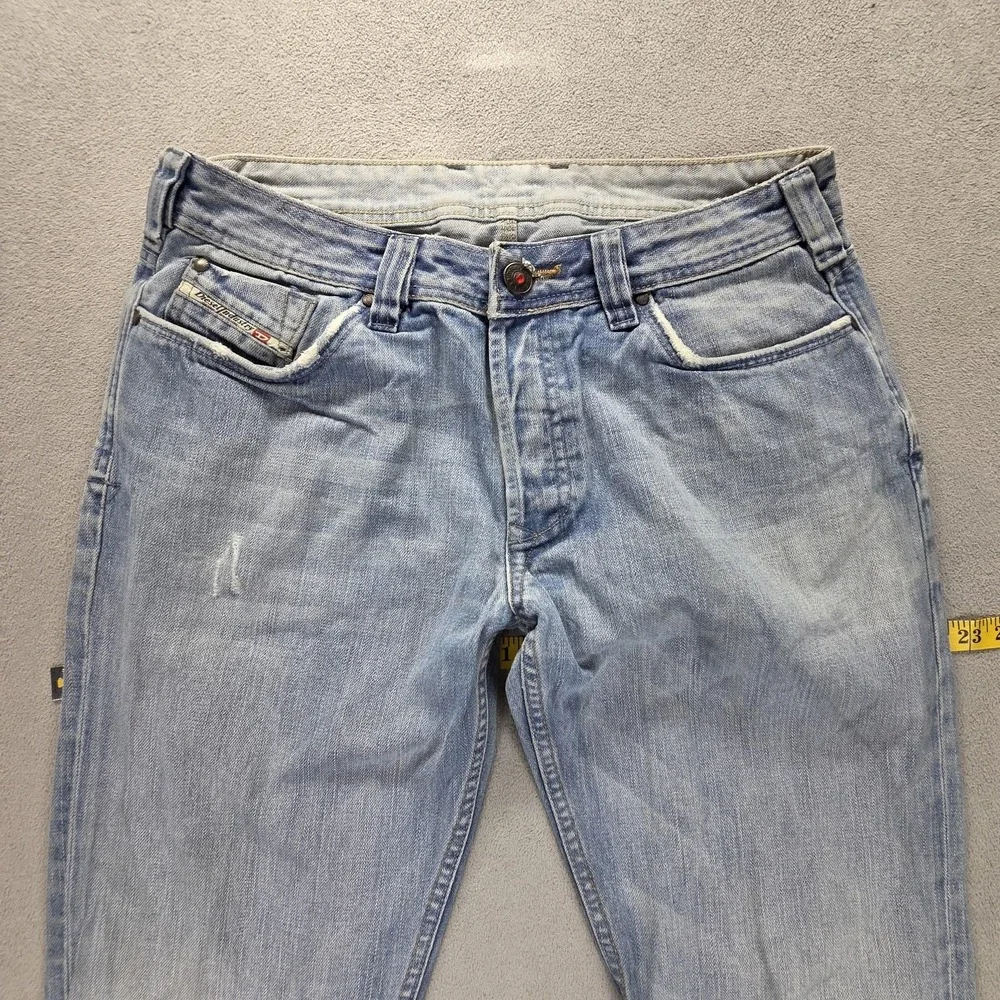 Diesel Jeans Mens 34x32 Blue Yarik Regular Straight Button Fly Made Italy 008DW